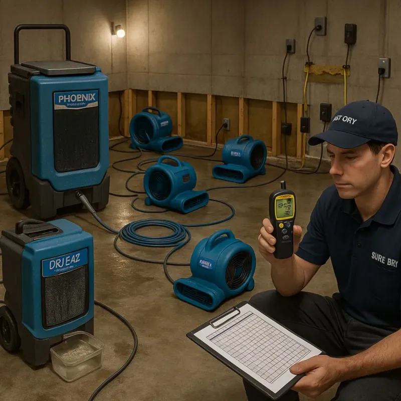 Structural Drying and Dehumidification process in South Milwaukee, WI